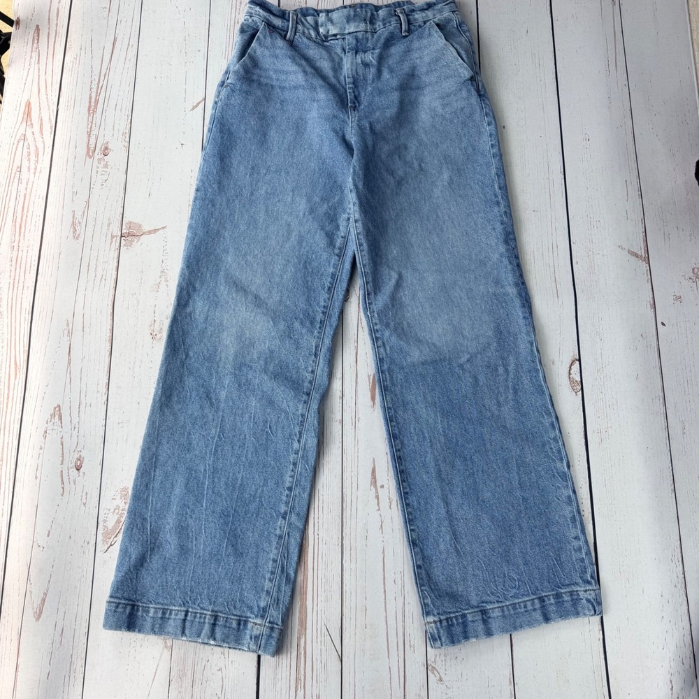 Express Womens High Rise Wide Leg Jeans Medium Wash Size 6R